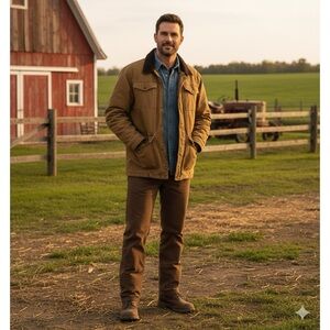 G.H. BASS Tan Flannel Lined‎ Field Jacket